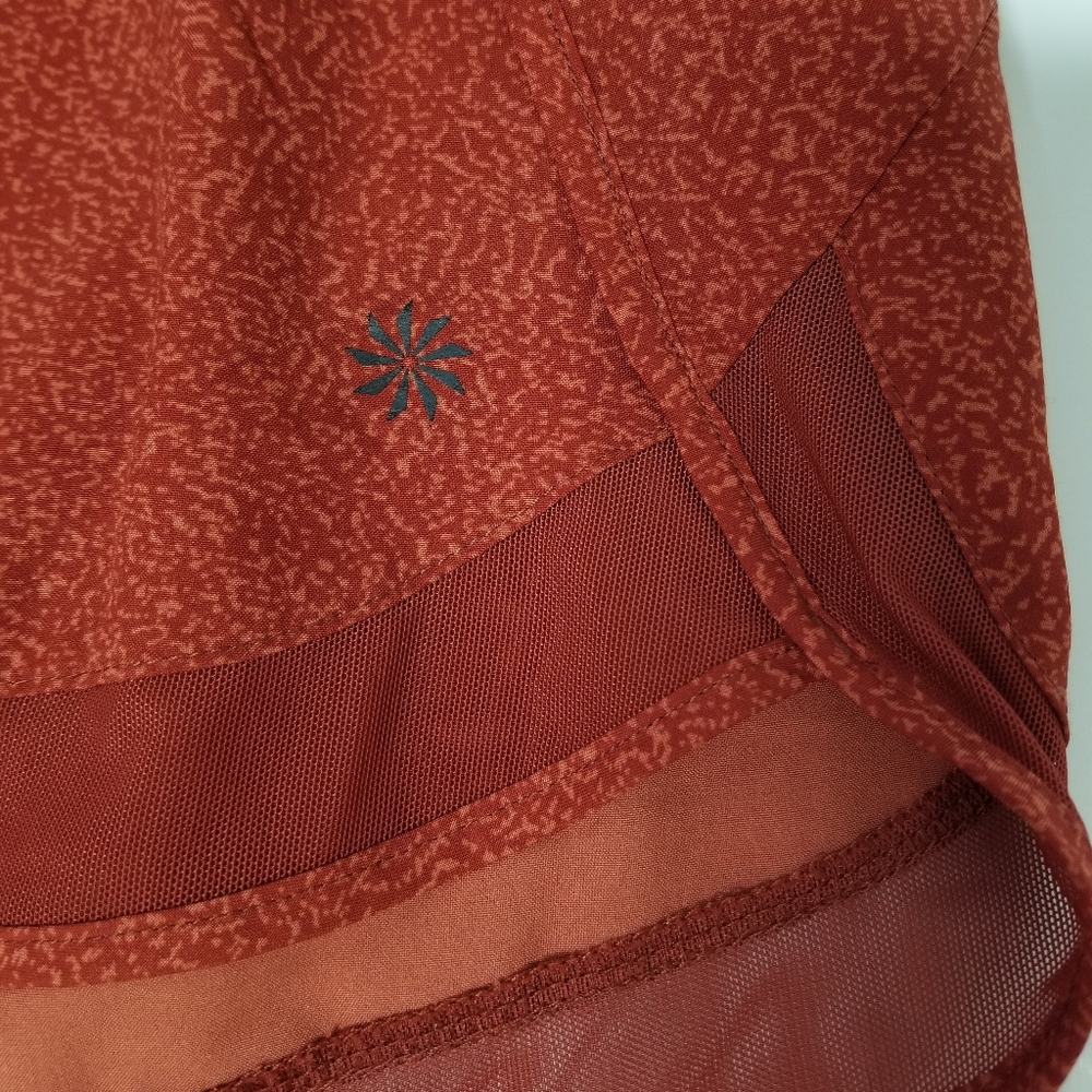 Athleta Mesh Racer 4" Run Shorts in Burnt Orange Sz XS - Picture 8 of 14